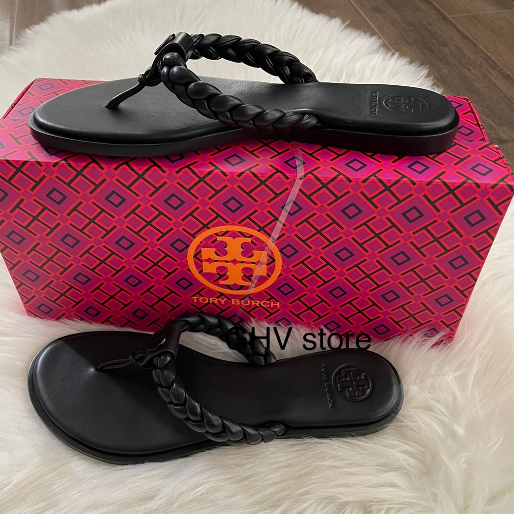 Tory Burch Benton braided sandals thong - Picture 2 of 5